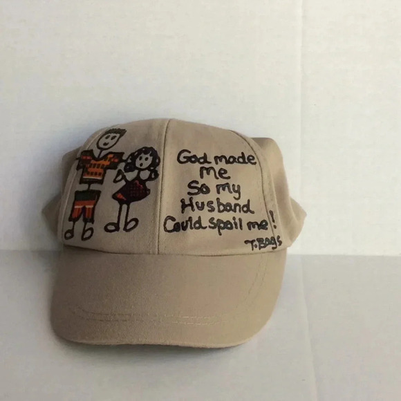 Hand Painted Khaki Baseball Cap by T. Bags - Picture 2 of 6